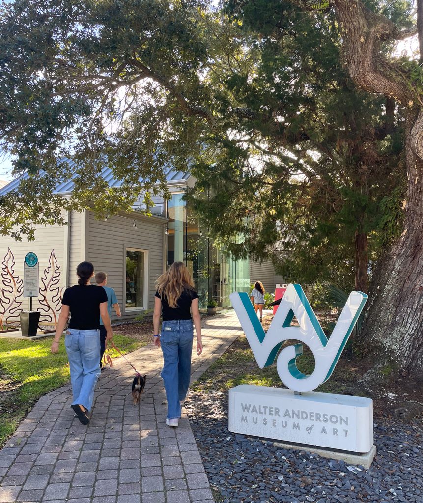 Family Walking into Walter Anderson Museum of Art In Ocean Springs Mississippi